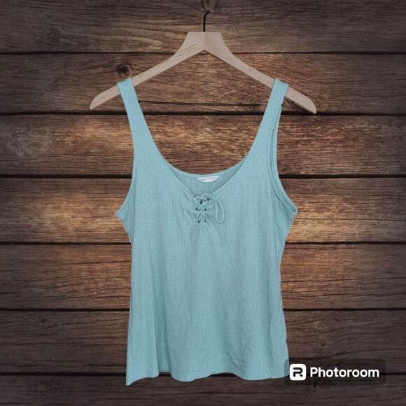 Aeropostale Lace Up Ribbed Tank Size L - Picture 1 of 6